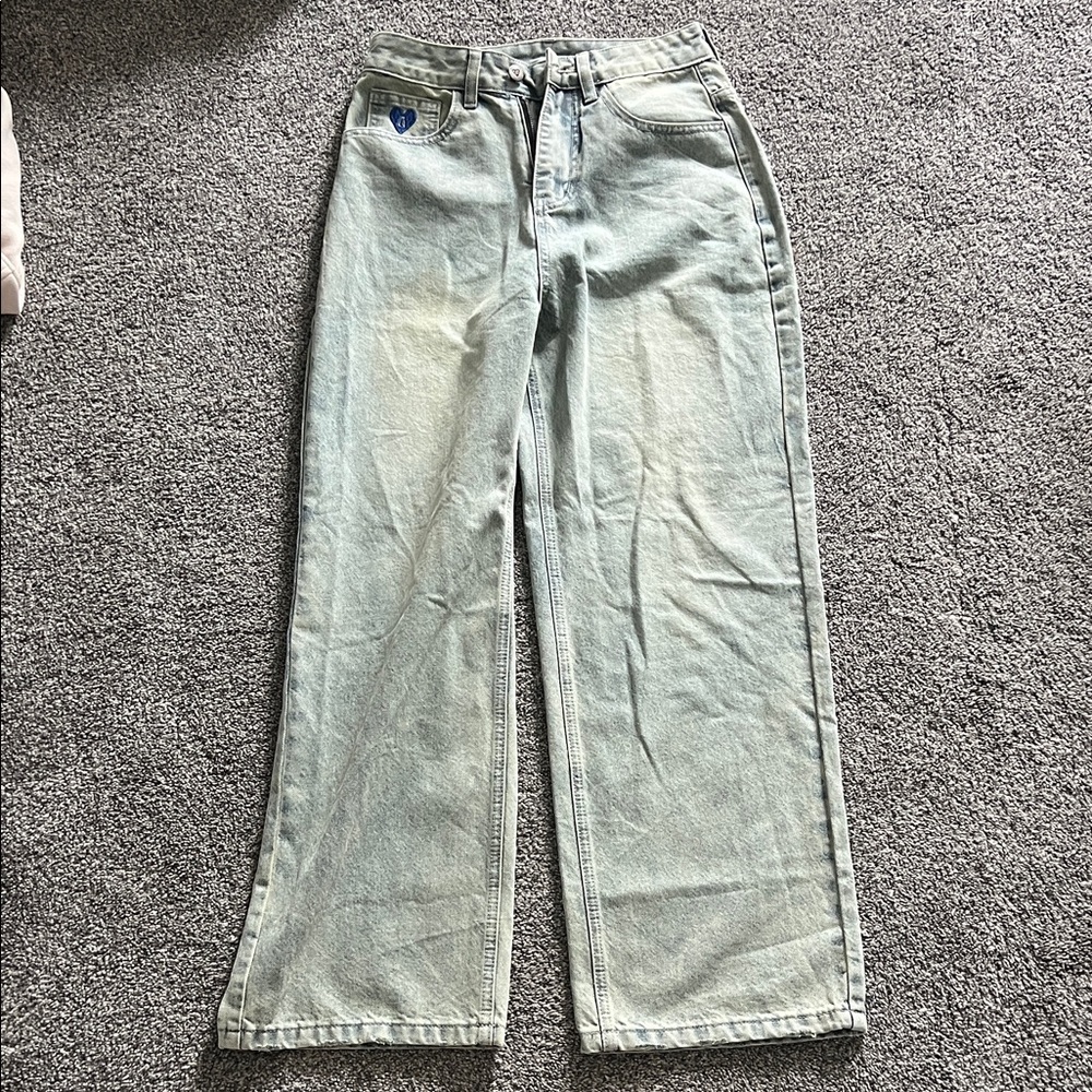 Light Blue Wide-Leg Baggy Jeans
